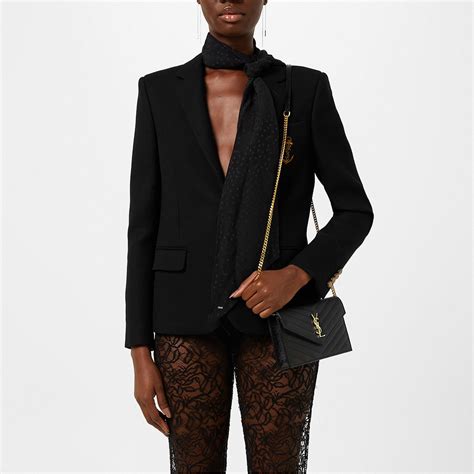 big shoulder jacket ysl|SAINT LAURENT Blazers for Women .